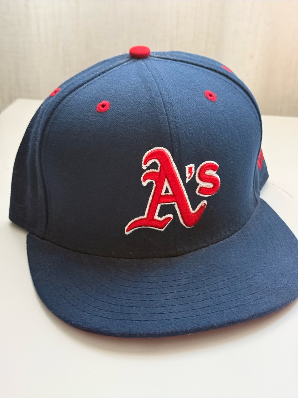 New Era Kids Navy Cap with Red A's Logo